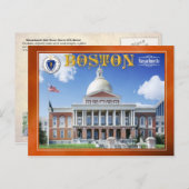 Carte Postale Massachusetts State House à Boston (Devant / Derrière)