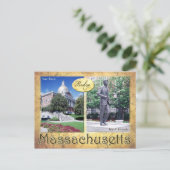 Carte Postale Massachusetts State House & Kennedy's Statue (Debout devant)