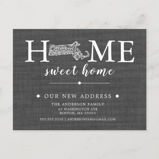 Carte postale MASSACHUSETTS State Moving Faire-par (Devant)