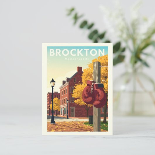 Carte Postale Massachusetts vintage Brockton (Debout devant)