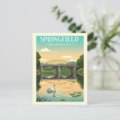 Carte Postale Massachusetts vintage Springfield (Debout devant)