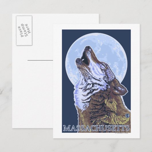 Carte Postale MassachusettsHowling Wolf (Devant / Derrière)