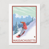 Carte Postale MassachusettsSnowboarder scène (Devant)