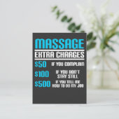 Carte Postale Massage amusant Thérapeute - Massage Frais supplém (Debout devant)
