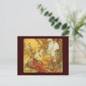 Carte Postale massage au chocolat alphonse mucha (Debout devant)