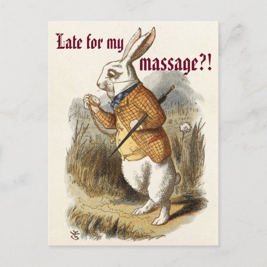 Carte Postale Massage de lapin blanc sur mesure (Devant)