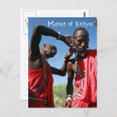 Carte Postale Massai Groom se prépare pour son Mariage au Kenya (Devant / Derrière)