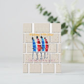 Carte Postale Massai Morans art chrétien Imprimer (Debout devant)