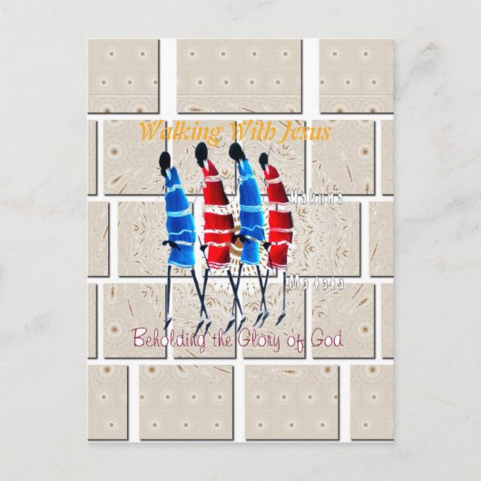 Carte Postale Massai Morans art chrétien Imprimer (Devant)