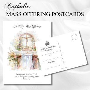 Carte Postale Masse catholique - Intentions d'offrandes commémor