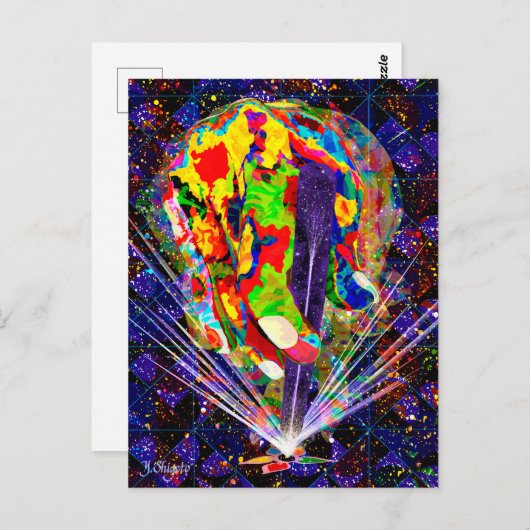 CARTE POSTALE MASSE DE COULEUR (Devant / Derrière)