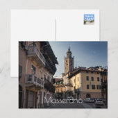 Carte Postale Masserano Soirée Skyline, Biella, Italie (Devant / Derrière)