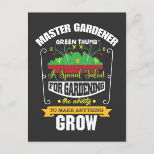 Carte Postale Master Gardener Vert Pouce Plante Fleur