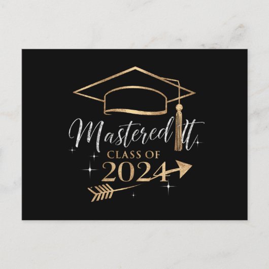 Carte Postale Mastered It Class of 2024 Graduation Cadfts for He (Devant)