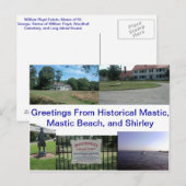 Carte Postale Mastic historique, Mastic Beach et Shirley (Devant / Derrière)