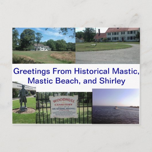 Carte Postale Mastic historique, Mastic Beach et Shirley (Devant)