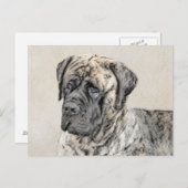 Carte Postale Mastiff anglais (Brindle) Peinture - Chien Art (Devant / Derrière)