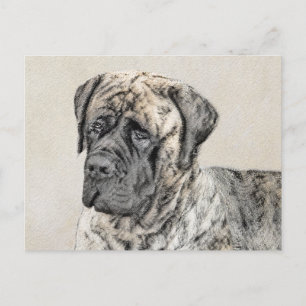 Carte Postale Mastiff anglais (Brindle) Peinture - Chien Art