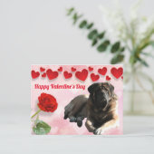 Carte postale Mastiff anglais Saint-Valentin  (Debout devant)