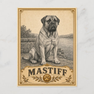 Carte Postale Mastiff, Chien du Patrimoine Vintage