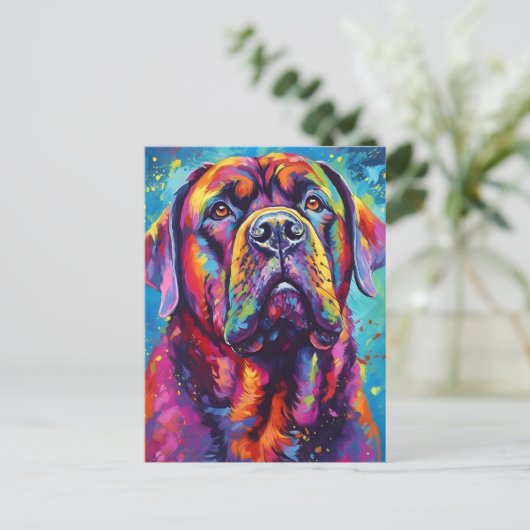 Carte Postale Mastiff coloré (Debout devant)