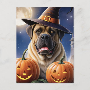 Carte Postale Mastiff Dogue anglais Halloween
