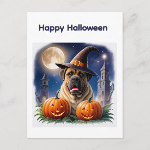 Carte Postale Mastiff Dogue anglais Halloween