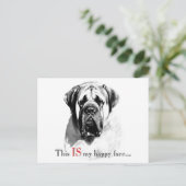 Carte postale Mastiff Happy Face (Debout devant)
