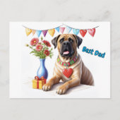 Carte Postale Mastiff lors d'une fête (Devant)