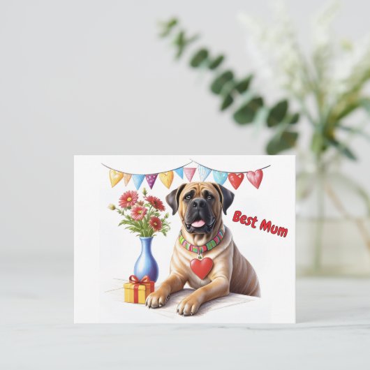 Carte Postale Mastiff lors d'une fête (Debout devant)