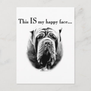 Carte Postale Mastiff napolitain, joyeux visage
