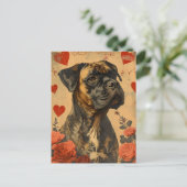 Carte Postale Mastiff Vintage Saint-Valentin (Debout devant)