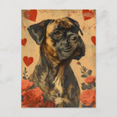 Carte Postale Mastiff Vintage Saint-Valentin (Devant)