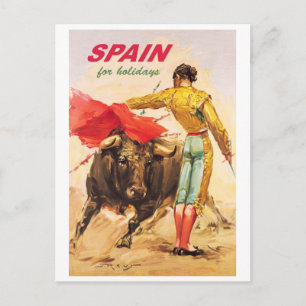 Carte Postale Matador et taureau. Course de taureaux. Espagne po
