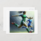 Carte Postale Match de football, (Devant / Derrière)