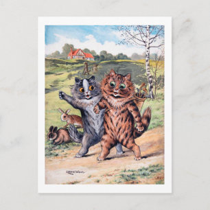 Carte Postale Match de golf, Louis Wain