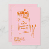 Carte Postale Match rose et orange fait dans le ciel Enregistrer (Devant / Derrière)