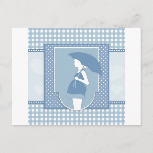 Carte Postale maternité bleue (Devant)
