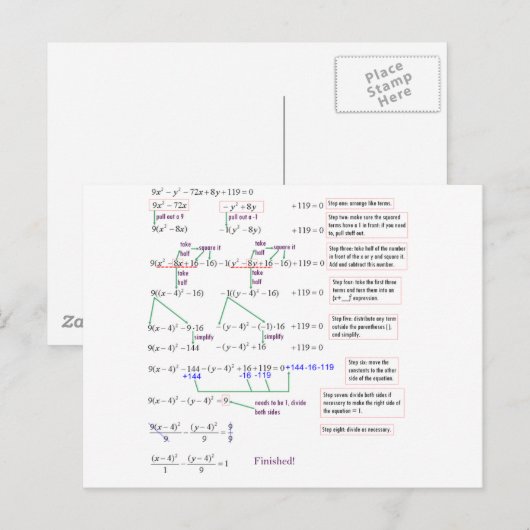 Carte Postale Math (Devant / Derrière)