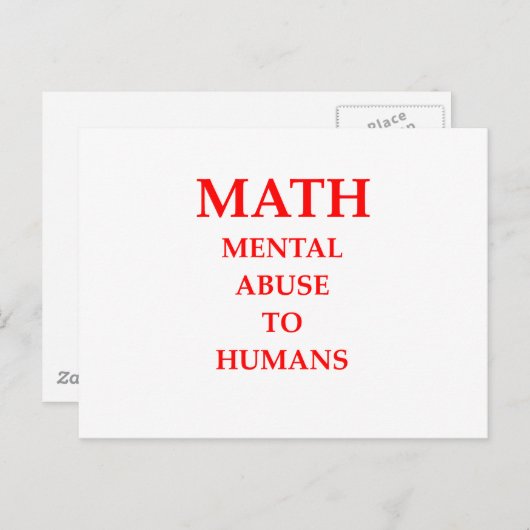 CARTE POSTALE MATH (Devant / Derrière)