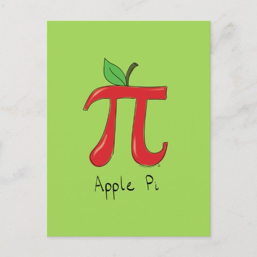 Carte Postale Math Apple Pi Symbole Enseignant Cute Carton (Devant)