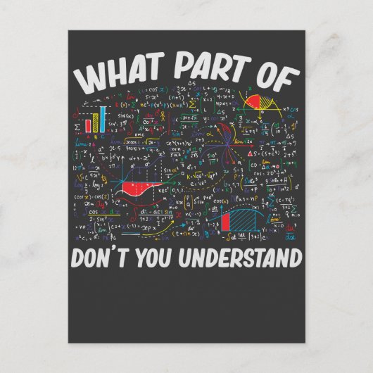 Carte Postale Math Enseignant Algebra Quelle partie de ne pas vo (Devant)