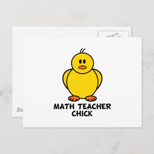 Carte Postale Math Enseignant Chick (Devant / Derrière)