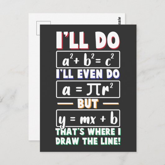 Carte Postale Math Enseignant geek mathématiques Nerd Formule pi (Devant / Derrière)