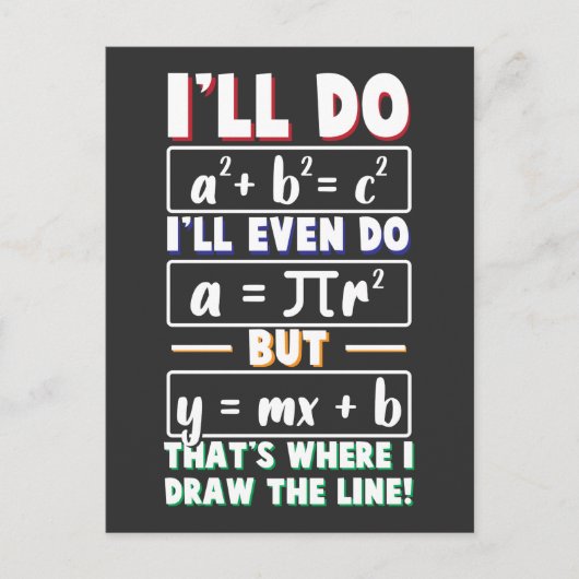 Carte Postale Math Enseignant geek mathématiques Nerd Formule pi (Devant)
