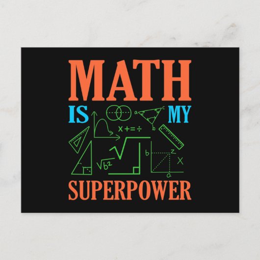 Carte Postale Math Est Superpower Enseignant Mathématiques Mathé (Devant)