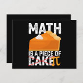 Carte Postale Math Est Une Pièce De Gâteau Pi Day Drôle (Devant / Derrière)