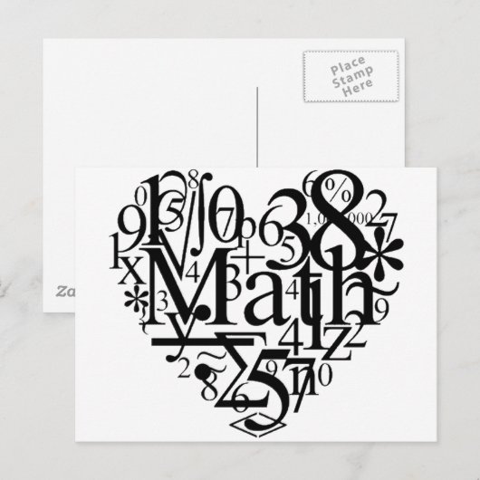 Carte Postale Math Heart (Devant / Derrière)
