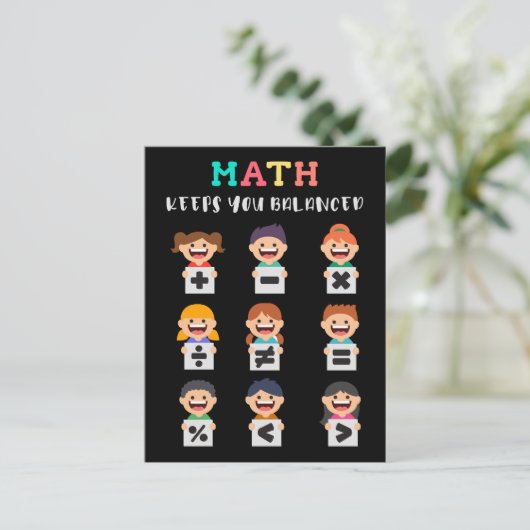 Carte Postale Math keeps you balanced (Debout devant)
