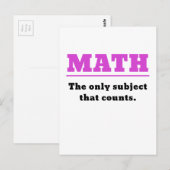 Carte Postale Math le seul sujet qui compte (Devant / Derrière)